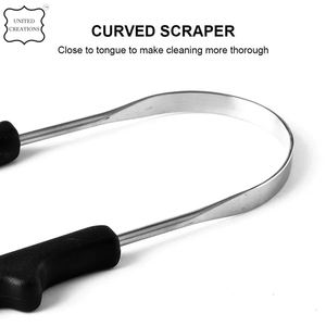 Limpiador raspador de lengua de metal de acero inoxidable ecológico portátil con mango de plástico para limpieza bucal - Product Image 4