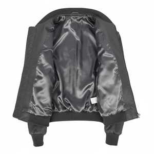 Blouson aviateur en cuir véritable gris pour homme, col en tricot côtelé, style vintage, veste décontractée zippée, doublure en peau d'agneau douce, vêtement d'extérieur d'hiver - Product Image 5