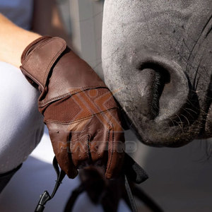 Gants d'équitation d'hiver personnalisés avec logo de marque privée, respirants, légers, en cuir, à doigts entiers, unisexes - Product Image 5