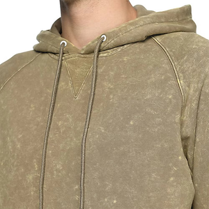 Logo personnalisé Vintage Distressed Acid Wash Surdimensionné Hommes Femmes Hoodies Shorts Ensemble 100% Coton Unisex Washed Hoodies - Product Image 2