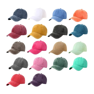 Casquette de Baseball Vintage Lavé en Détresse Couleur Unie Sports Logo Personnalisé en Gros Sergé Vintage Coton Casquette de Baseball Golf Papa Chapeau - Product Image 6