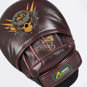 Manoplas de boxeo de cuero genuino de enfoque curvo y almohadillas de mano para Karate y Muay Thai Kick Sparring Training & Target Practice - Product Image 5