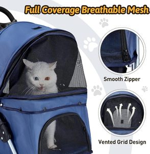 TH-PSP-402 American standard Wheel Pet Stroller <b>Cat</b> Stroller Lightweight Foldable Portable Compact Jogger Pet Gear Puppy Travel - Product Image 6