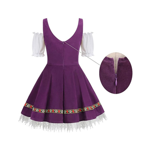 Estilo decente con bordado Vestido de mujer mixto de algodón y poliéster de alta calidad Mejor ajuste Embalaje privado personalizado Mujeres Dirndl - Product Image 3