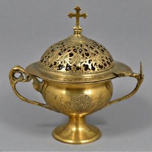 Olla de incienso de latón ligera de devoción, quemador de incienso de Iglesia Vintage para ambiente espiritual ceremonial, incensario colgante para religioso - Product Image 5