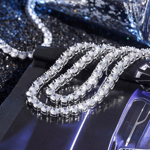 Nuevo Collar de Cadena Estilo Tenis para Hombre, de Lujo, Plata de Ley 925, con Moissanita de 3-6 mm, Estilo Hip Hop - Product Image 4