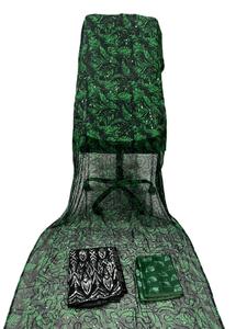 Vestido Dirac de 3 Piezas para Mujer, Estilo Kanga, de Algodón y Elastano Ecológico de Lujo, Mangas Largas, Encaje, Cinta, Estampado Floral, Holgado - Product Image 2