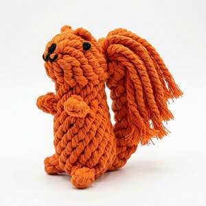Oliver le écureuil, jouet pour animaux de compagnie écologique, jouet en peluche interactif classique et moderne avec corde pour chiens et chats, emballage en carton - Product Image 3