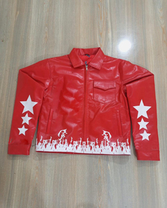 Chaqueta de cuero auténtico 2025, piel de oveja, anilina, cremallera, Color rojo, chaqueta de motorista para hombre con forro acolchado y bolsillos interiores y exteriores - Product Image 3