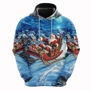 Sudaderas con Capucha de Año Nuevo con Estampado 3D de Papá Noel, Sudaderas Casuales Unisex para Hombres, Mujeres y Niños, Ropa Navideña Sólida - Product Image 6