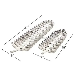 Plateau en métal élégant pour table à manger, aluminium de qualité supérieure, décoratif, fait main, moderne, salon, Noël, multifonctionnel - Product Image 5