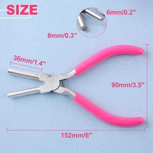 Alicates profesionales para hacer fianzas de acero al carbono de 6mm y 8mm, Mango antideslizante para doblar alambre, fabricación de joyas, anillos de salto para envolver alambre - Product Image 4