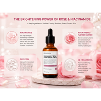Sérum à la rose et à la niacinamide Erigeron White Label Beauty Korean Skincare 72% 25% pour le visage, tous types de peau, peau claire, radieuse et lumineuse
