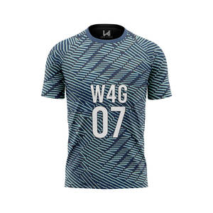 Maillot de sport en sublimation 100% polyester, t-shirt de football en maille, logo personnalisable sur le devant, extensible, respirant pour l'été - Product Image 1