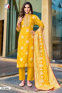 Soie russe de qualité supérieure avec pantalon Kurti de travail jacquard et fabricant et fournisseur Dupatta de l'Inde au taux le plus bas - Product Image 5