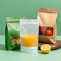 Sac debout biodégradable personnalisé sac en plastique composite en papier recyclé respectueux de l'environnement sac d'emballage de tampon en tissu