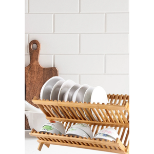 Bamboo Dish Drying <b>Rack</b>-Eco-Friendly Kitchen Draining <b>Rack</b> - Product Image 3