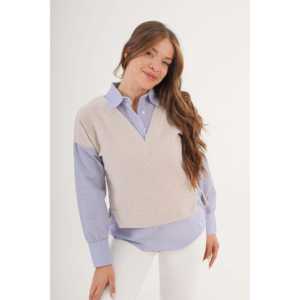 Blusas y Camisas Modernas para Mujer al por Mayor, Camisa Adornada con Pedrería - Product Image 5
