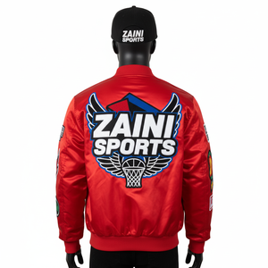 Chaqueta de Satén Premium de 130 GSM en colores vibrantes, tela suave y brillante, logotipo personalizado con bordado y chenilla, Chaqueta de Satén para Hombre - Product Image 3