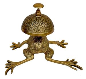 Diseño náutico Rana Mesa de recepción Escritorio Campana Latón Inalámbrico Timbre de puerta Regalo para trabajo de oficina Material de metal - Product Image 5