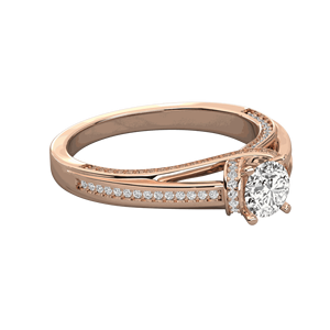 Anillo de Bodas Solitario con Cruz de Diamantes Redondos - Product Image 5