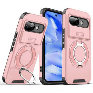 Étui magnétique Google Pixel 9A 2025 avec grand support rotatif rose - Product Image 1