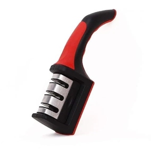 Pratico Affilacoltelli Manuale Rosso e Nero per Affilare Coltelli - Product Image 2