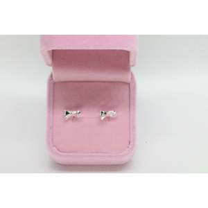 Orecchini a bottone in argento Sterling alla moda con fiocchi di diamanti zircone in oro rosa placcato zircone regalo di natale confezione regalo di fidanzamento - Product Image 2