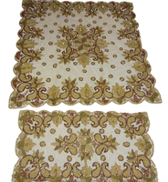 Nappe et chemin de table personnalisables brodés à la main avec des motifs floraux, vente chaude, élégants pour mariage, Noël, décoration de table