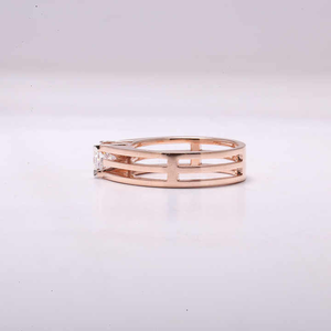 แหวนแต่งงานทรงเจ้าหญิงสุดหรู ประดับเพชรแท้สามแถว ดีไซน์คริสตัล ของขวัญวันครบรอบ - Product Image 4