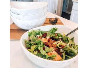 Venta caliente estilo mármol resina epoxi cuenco para servir ensalada pulida vajilla cuencos cuenco de resina epoxi para uso de vajilla - Product Image 3