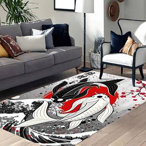 Alfombra con diseño de pez koi japonés: decoración moderna para la sala de estar, alfombra suave no tejida - Product Image 4