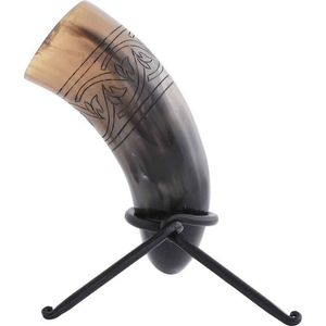 Venta caliente 2024 Cuerno de búfalo ajustado de latón natural para beber Cuerno vikingo medieval con soporte de cuerno para fiesta de Navidad - Product Image 4