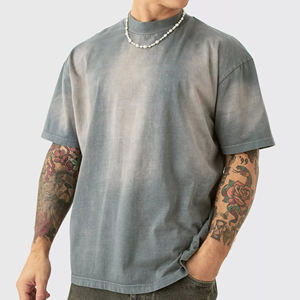 2025 mejor diseño hombres camiseta precio al por mayor ropa casual 100% algodón blanco Asid lavado camiseta para hombres hecho por Isha industria - Product Image 1