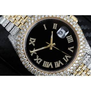 Alta demanda Iced Out D VVS Moissanite Diamond fecha automática Roman Dial Bezel Luxury Top Branded Reloj de pulsera para hombres - Product Image 5