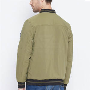 2025 Men's Casual Winter Outdoor Breathable Polyester/Cotton Bomber <b>Jacket</b> with Stand Collar Plain Design for Adults - Product Image 4