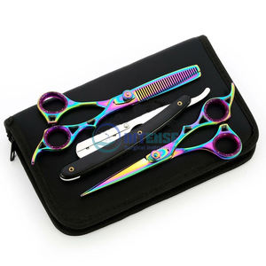 Ensemble de ciseaux professionnels pour la coupe et l'amincissement des cheveux Kit de salon de coiffure en acier inoxydable à bords tranchants pour stylistes - Product Image 1