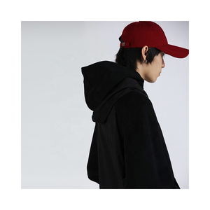 เสื้อกันหนาวมีฮู้ดแบบสวมศีรษะ,ผ้าซาตินบุผ้าฝ้ายว่างเปล่า Colorblock - Product Image 4