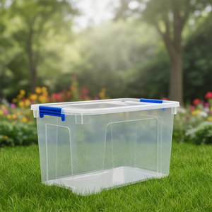 55L Transparent PP Plastic Corner Storage <b>Bin</b> 600x400x300mm - Product Image 3