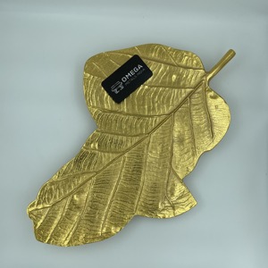 Plateau de service élégant en métal au design feuille Plateau de fruits de haute qualité Nouveau design Fabricant Fournisseur - Product Image 2