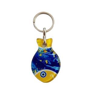 10x4cm Glass Ornament Metal <b>Key</b> <b>Chains</b> - Product Image 3