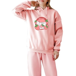 New Fashionable Women's 100% Cotton Long Sleeve Round Neck Shoulder Slope Printed Comfortable Pullover Hoodie From Bangladesh - Product Image 6