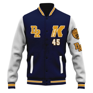 Vente en gros de veste universitaire en laine à manches en cuir de qualité supérieure personnalisée veste Lettermen de l'équipe de baseball et de sport du lycée - Product Image 3
