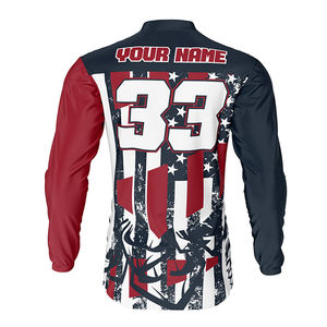 Maillot de moto en polyester respirant imprimé par sublimation complète pour hommes, maillot de course à manches longues pour adultes - Product Image 2