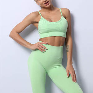 Conjunto Deportivo de Yoga para Mujer, de Alta Elasticidad, sin Costuras, Ajustado, de Dos Piezas - Product Image 5