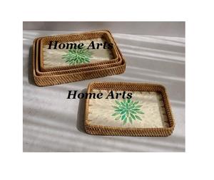 Bandeja de Servicio Cuadrada de Acero Inoxidable Color Plata de la Más Alta Calidad para Té y Café en Venta - Product Image 5