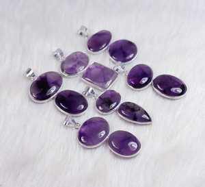 New Arrival Purple Trapiche <b>Amethyst</b> Bezel Setting Solid 925 Sterling Silver Plated <b>Pendant</b> For Women Fine Handmade Jewelry - Product Image 1