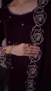 Traje de Fiesta para Mujer Antra Lifestyle, Salwar Kameez de Terciopelo Pesado Puro, Bordado, Mangas Largas, Elegante, Secado Rápido, Estilo Bollywood - Product Image 2