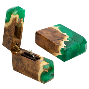 Boîte à bijoux en bois et résine Bague Cadeaux Artisanat Boîte intérieure en résine époxy en fabrication personnalisée Top vente - Product Image 2