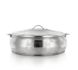 Pot en acier fini martelé argenté Casserole faite à la main de qualité supérieure Réchauffeur d'aliments de luxe pour la maison et le mariage - Product Image 6